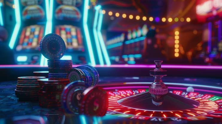 Visual Bingo dengan tema neon futuristik di platform mentari138